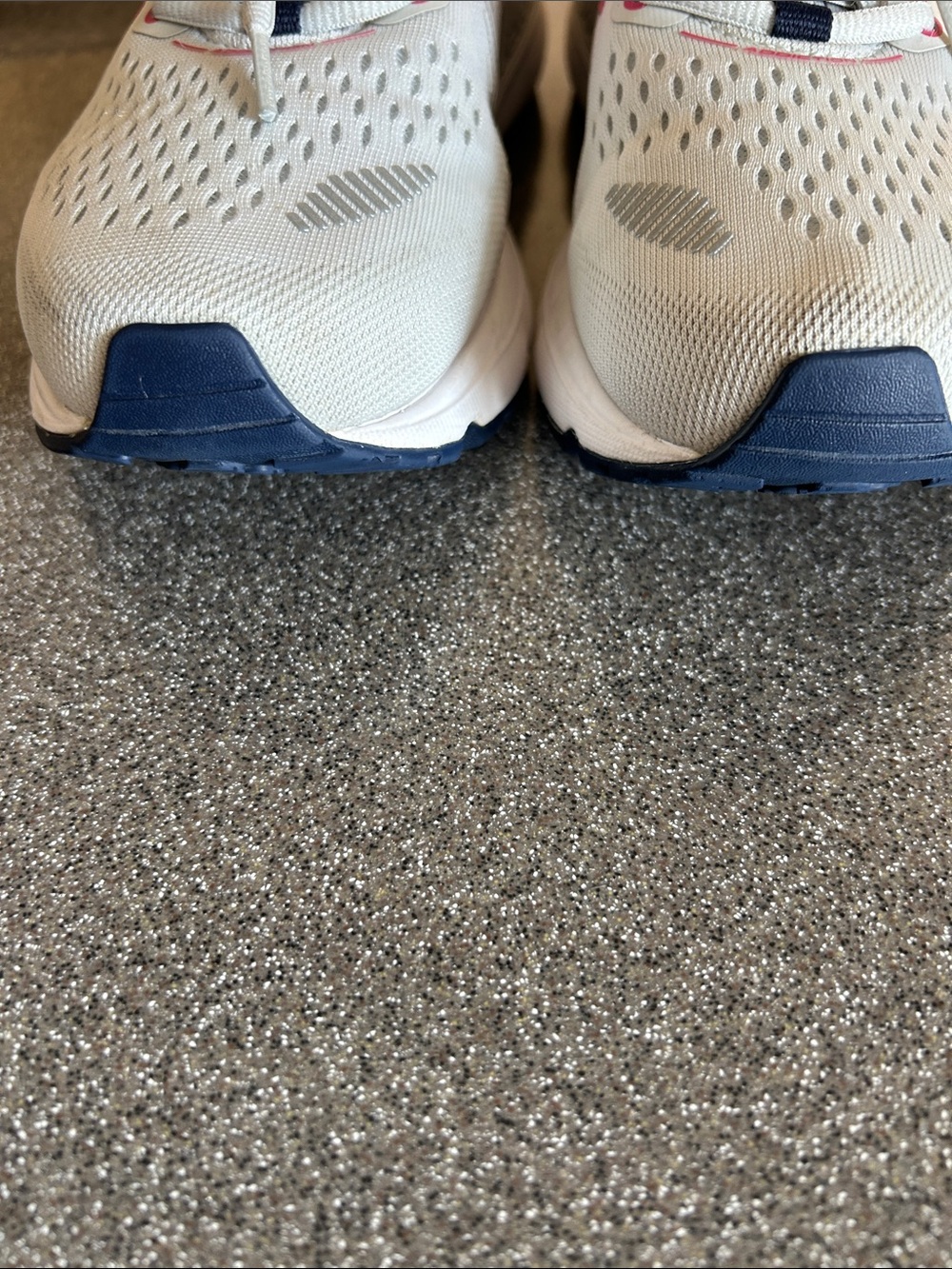 Brooks White Running Shoes with Pink Accents and Navy Collars - Picture 6 of 9